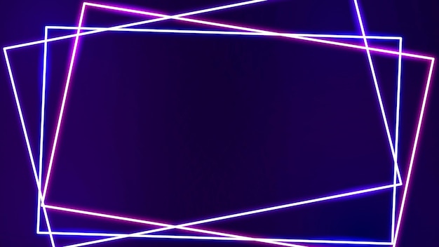 Free vector pink neon frame on a dark purple background vector