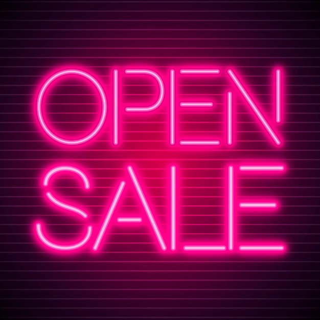 Pink neon open sale sign