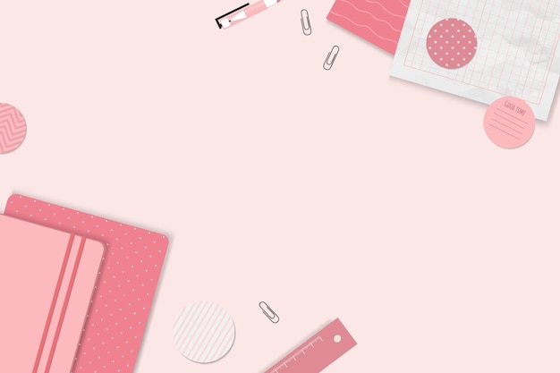 Free vector pink notepad planner set