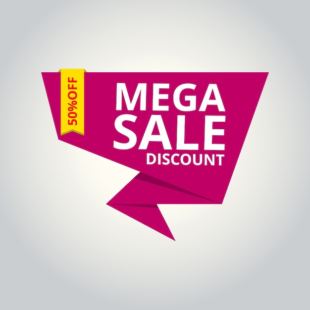 無料ベクター only mega saleバナー