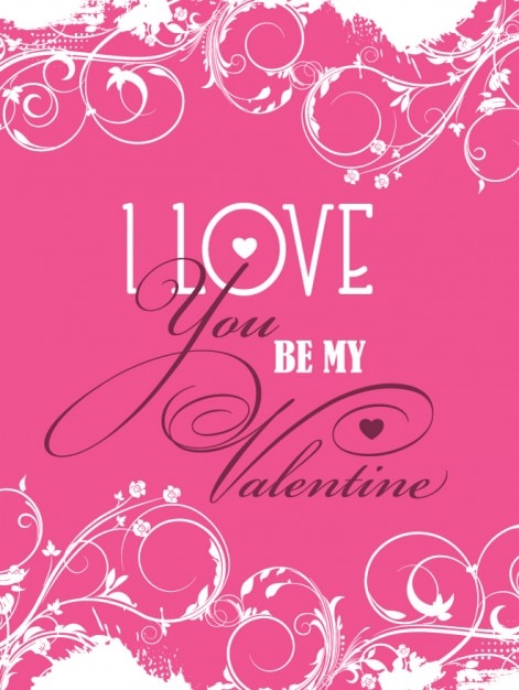 Free Vector pink ornamental card of valentine