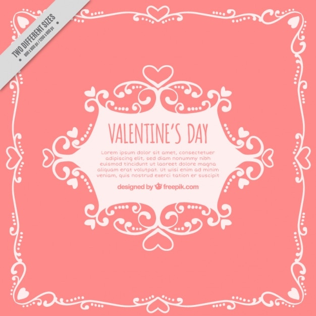 Free vector pink ornamental valentine background