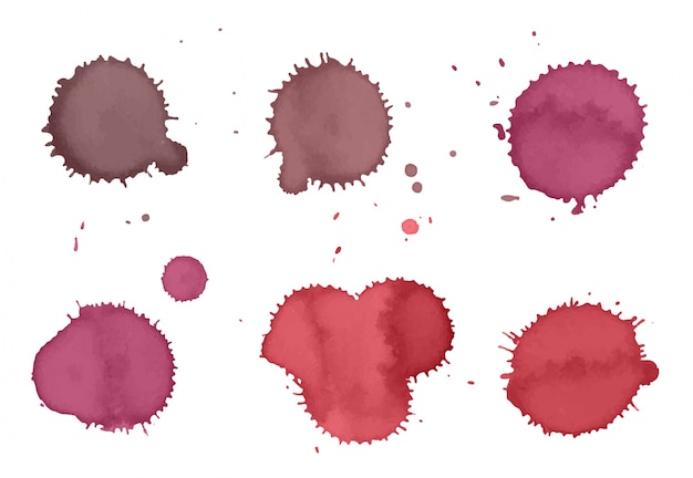 Free vector pink paint stains collection