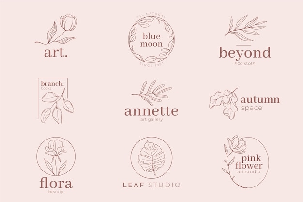 Pink pastel colored background and logo template