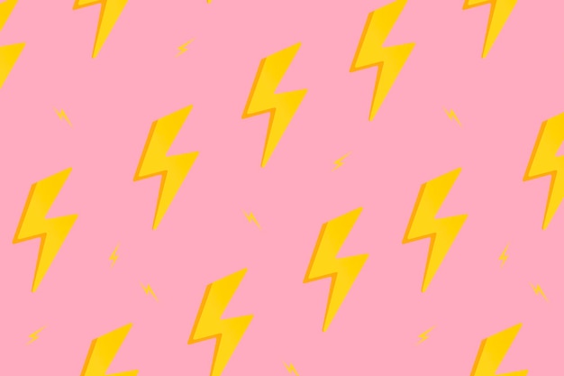 Pink pattern background wallpaper, lightning bolt illustration vector Free Vector