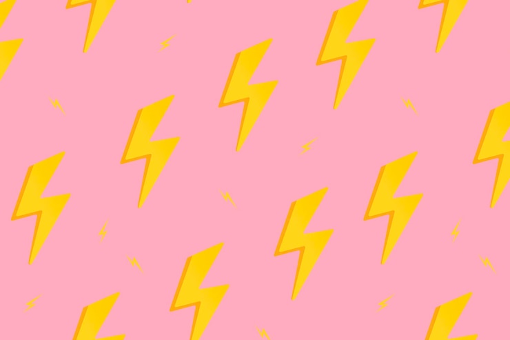 Free Vector pink pattern background wallpaper, lightning bolt illustration vector