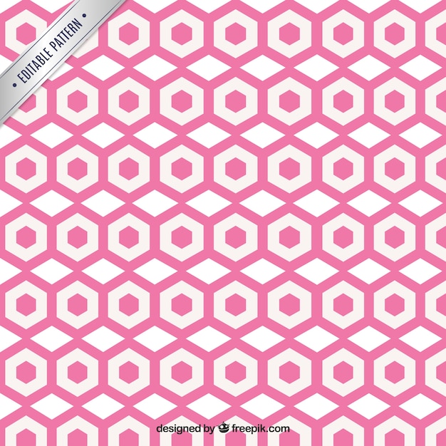 Pink pattern made with hexagons