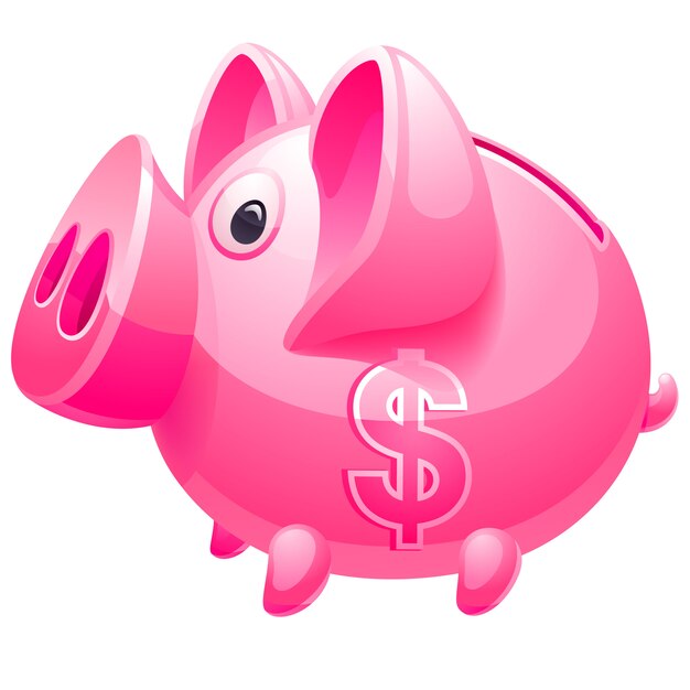 Premium Vector | Pink piggy bank