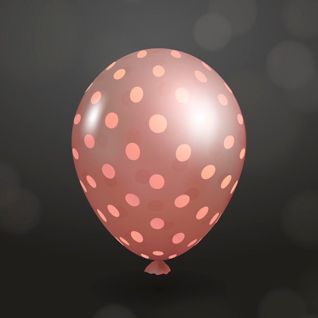 Pink polka dot party balloon vector