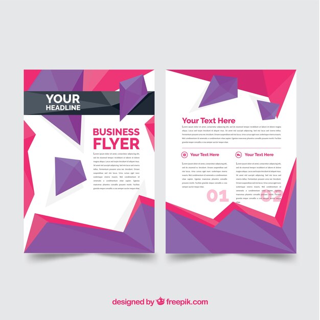 Pink and purple abstract business flyer