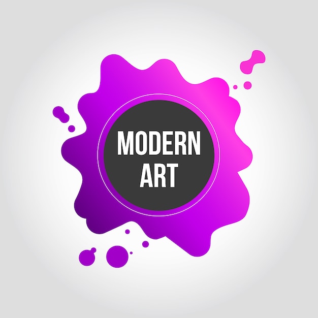 Free vector pink and purple splash modern art banner design