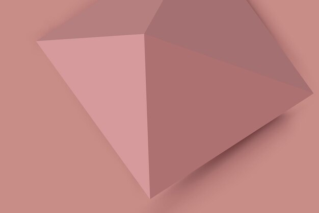 Pink pyramid background, 3D geometric shape vector