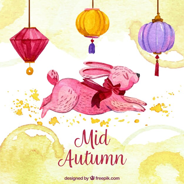 Pink rabbit, mid autumn festival