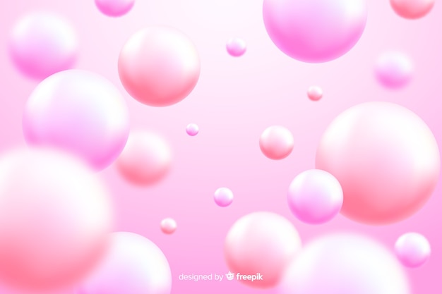 Pink realistic flowing glossy balls background