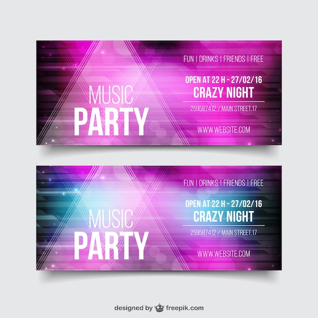 Free vector pink realistic party flyer template pack