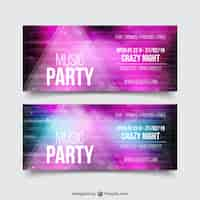 Vettore gratuito template pack rosa realistico party flyer