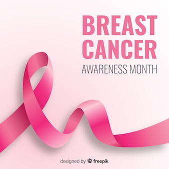 Pink realistic ribbon for breast cancer awareness Premium Vector