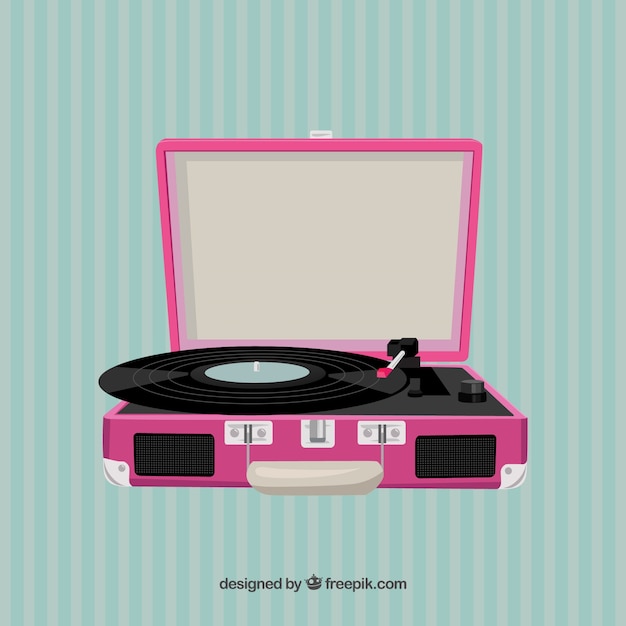 Free vector pink record player