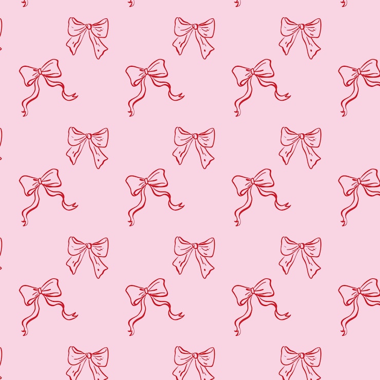Pink and Red Bow Pattern