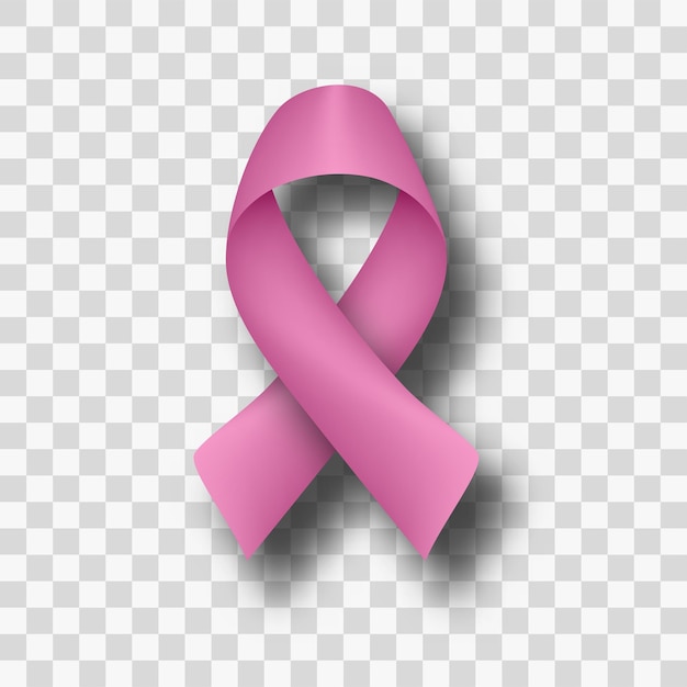 Pink ribbon flow breast cancer awareness symbol