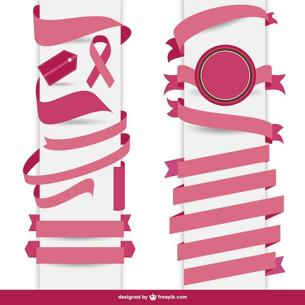 Pink ribbon set