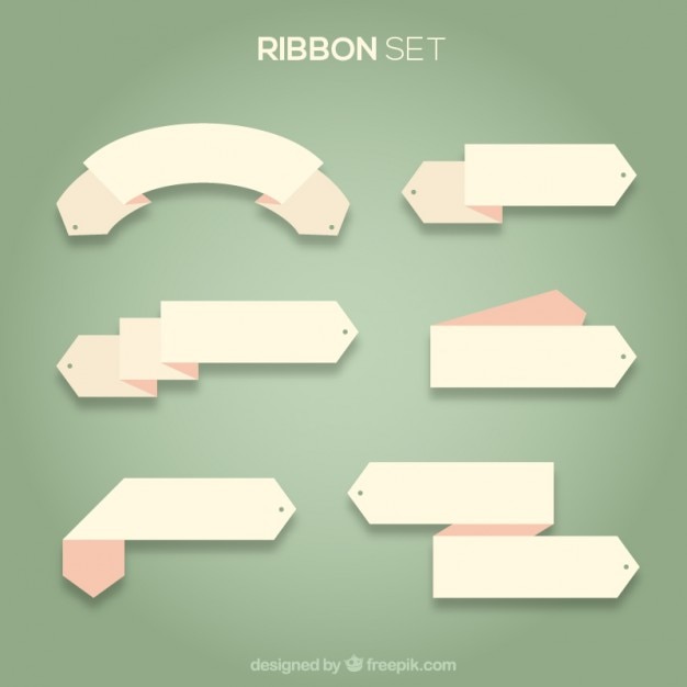 Free vector pink ribbon set