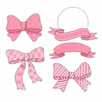 Free vector pink ribbons set