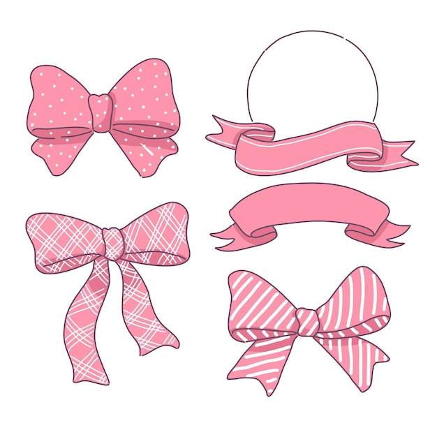 pink ribbons set