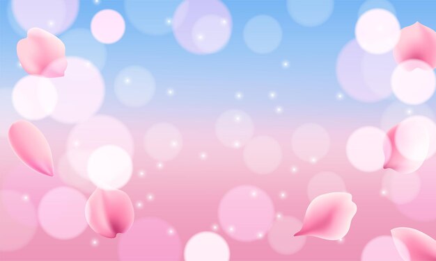 Pink sakura falling petals background