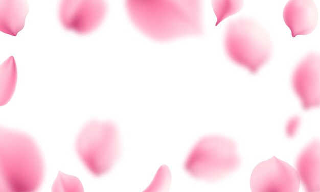 Pink sakura falling petals background