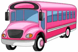 Free vector pink school bus isolated on white background