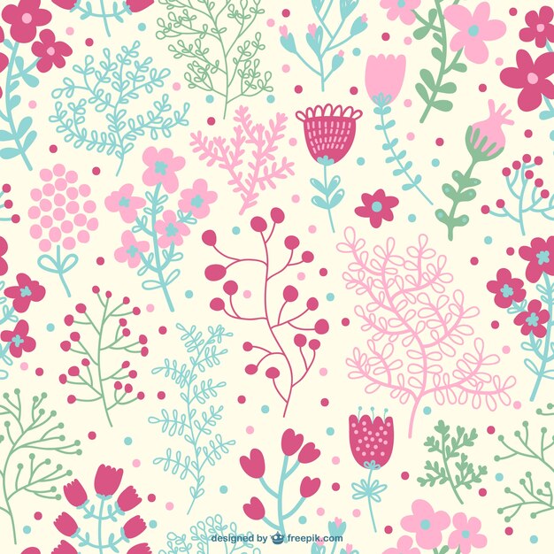 Pink seamless floral pattern