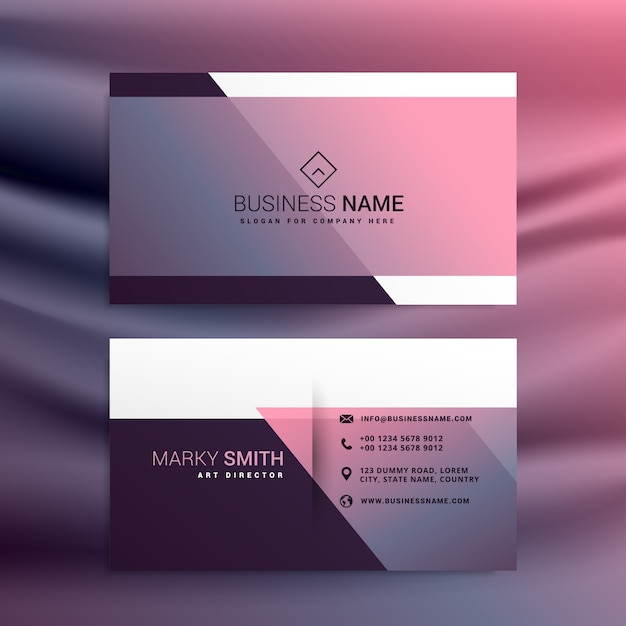 Pink shiny corporate card 