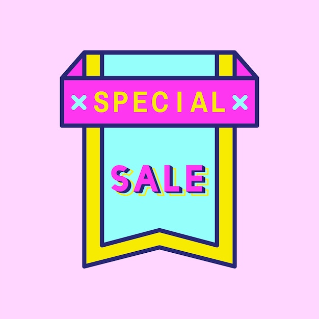 Pink shopping sale badge design