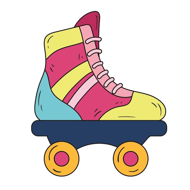 Free vector pink skate pop art equipment