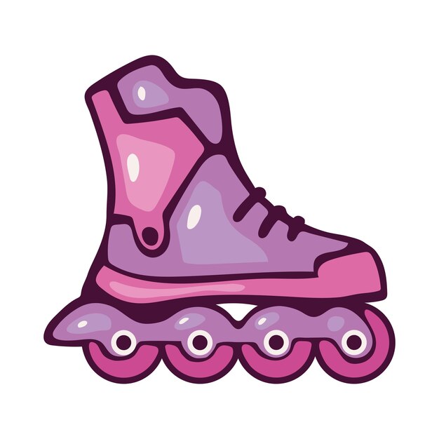 Free vector pink skate pop art icon isolated