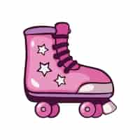Бесплатное векторное изображение Розовый скейт поп-арт изолированный значок дизайна