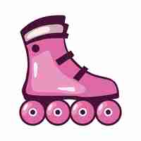 Бесплатное векторное изображение Розовый скейт поп арт модный значок изолирован