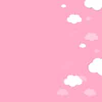 Бесплатное векторное изображение Розовое небо с облаками обои вектор