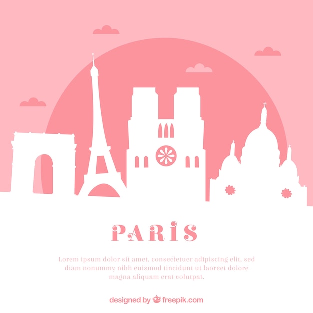 パリのピンクのスカイライン