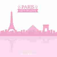 Free vector pink skyline of paris