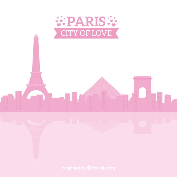 Free Vector pink skyline of paris