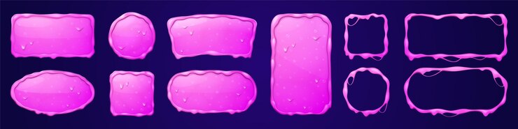 Free Vector pink slime name plate frame game avatar
