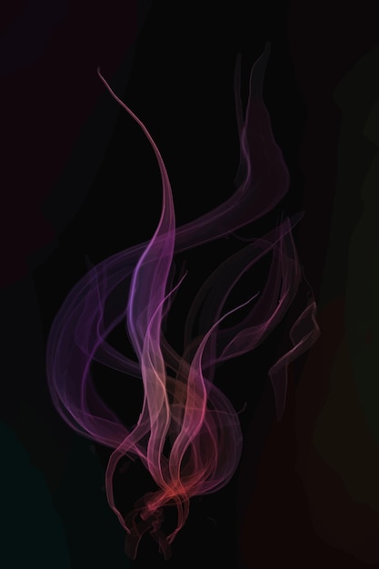 Pink smoke element vector in black background