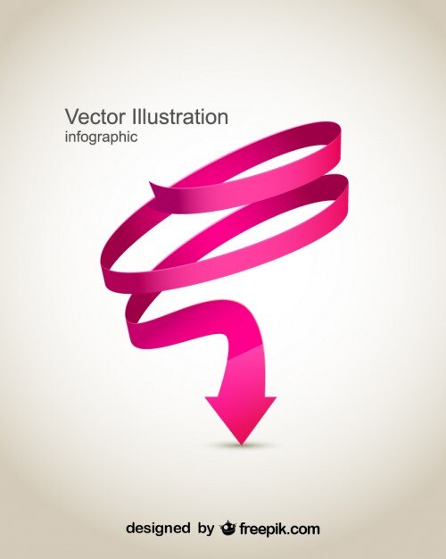 Free Vector pink spiral arrow design