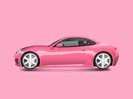 Free vector pink sports car in a pink background vector