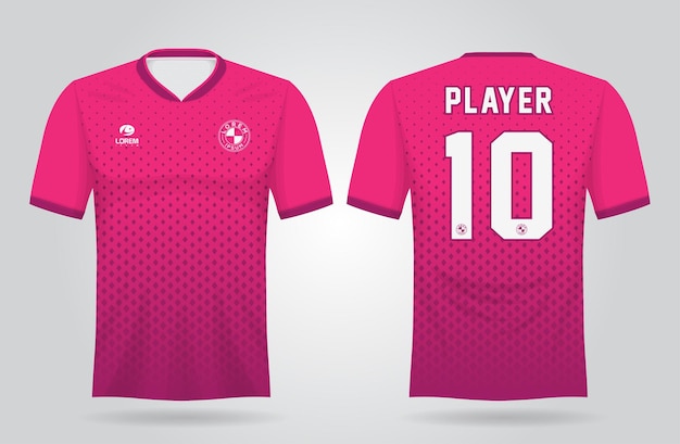 Download Premium Vector Pink Sports Jersey Template For Team Uniforms And Soccer T Shirt Design