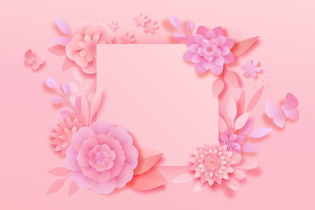 Pink spring background paper style