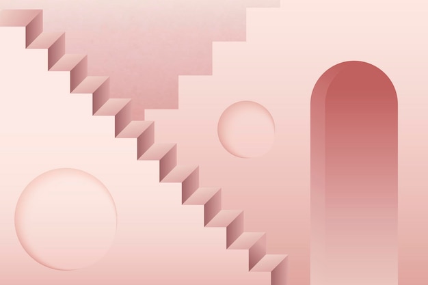 Pink staircase abstract