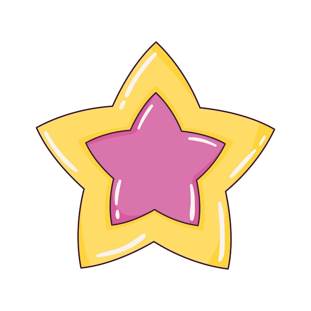 Free vector pink star retro style